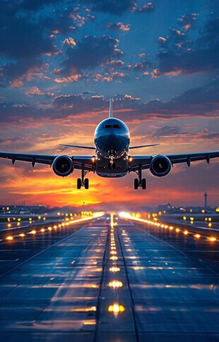 SAJEX cargo airplane at sunset